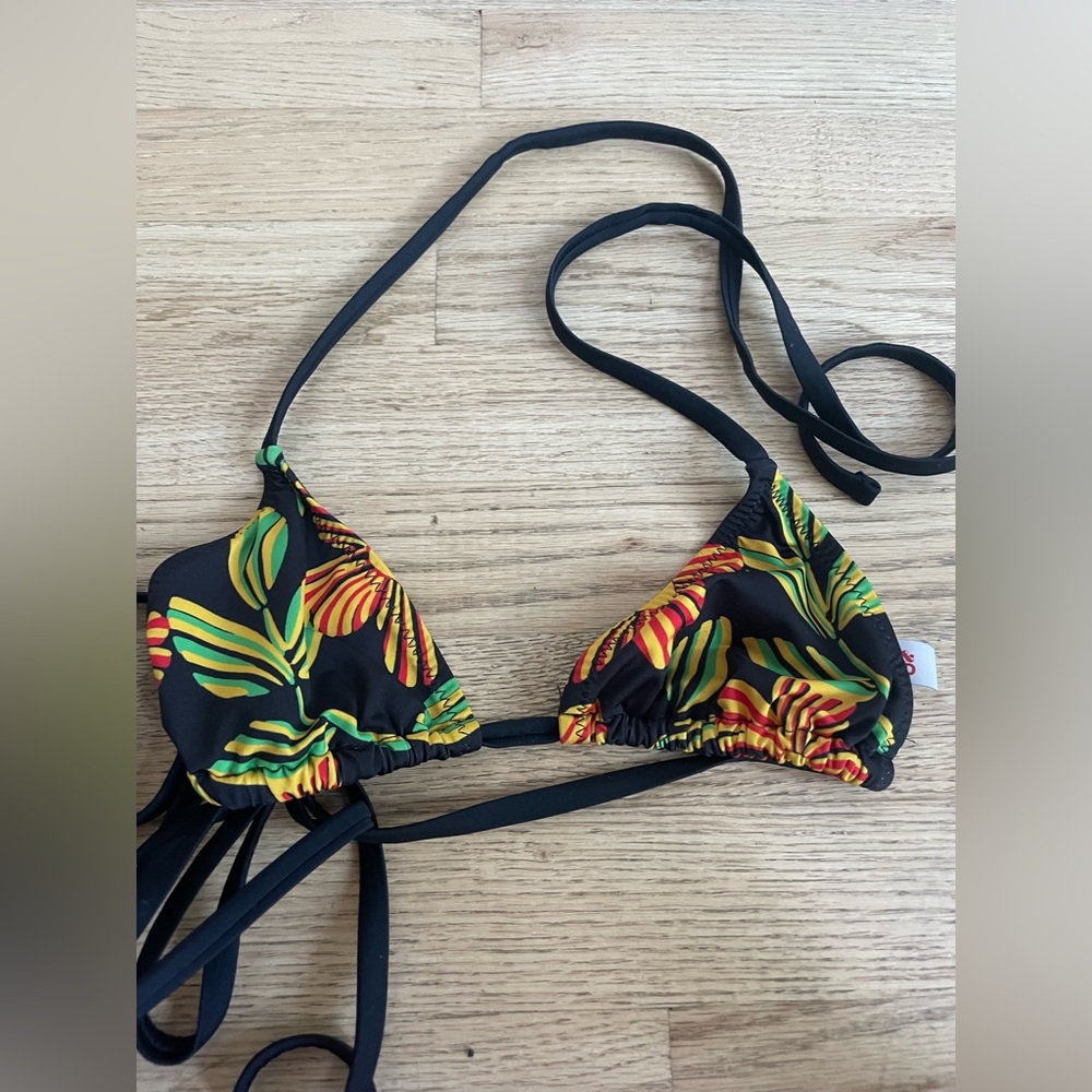 SOLID & STRIPED Groovy Floral String Bikini / Small